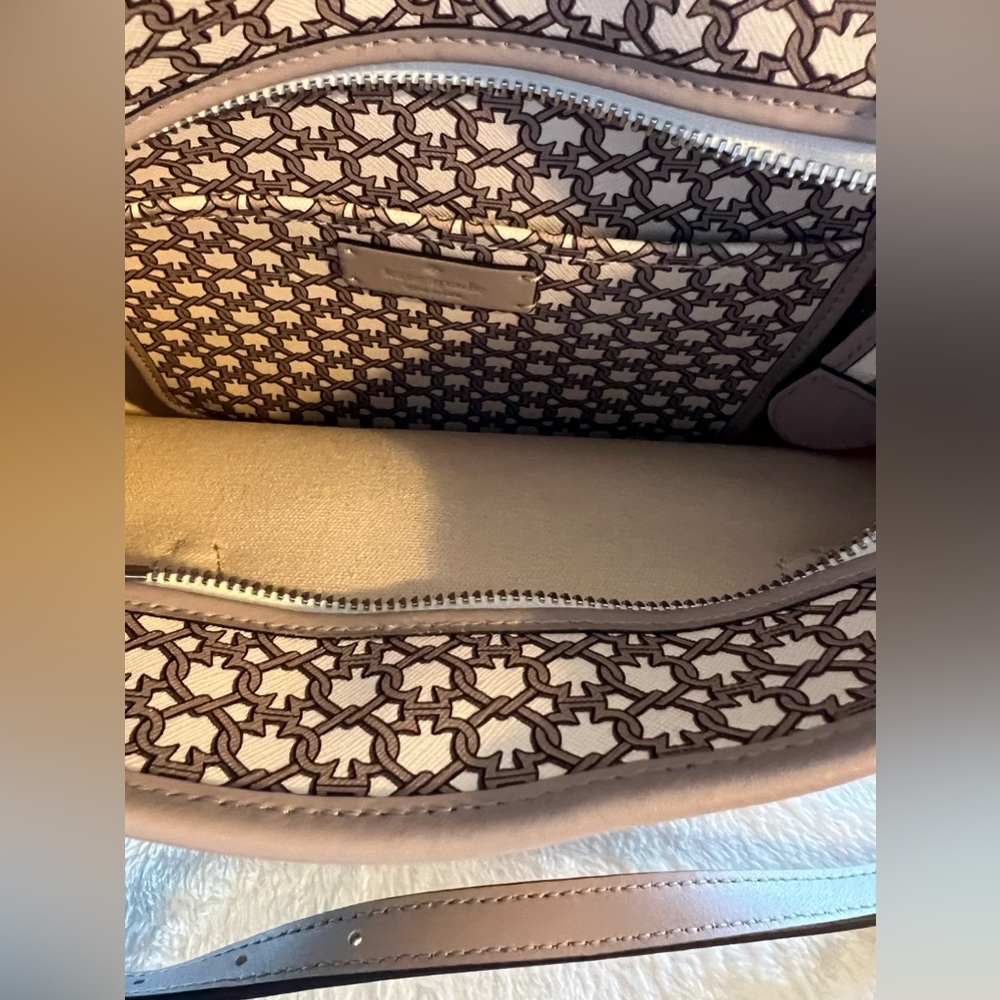 Beautiful authentic Kate Spade satchel bag. Gray and white color, like new. - Picture 12 of 15
